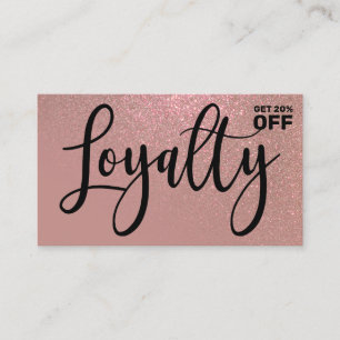 Chic Rose Gold Pink Glitter Gradient Typography Loyalty Card