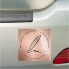 Chic Rose Gold Quill Mobile Notary