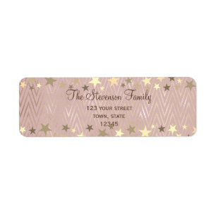 Chic Rose Gold Return Address