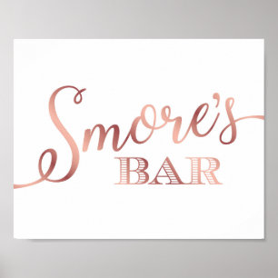Chic Rose Gold SMORES BAR Sign Print