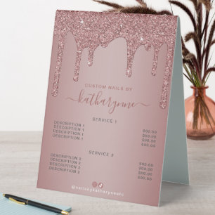 Chic Rose Gold Sparkle Glitter Drips Price List