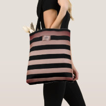 Chic Rose Gold Stripes Tote Bag