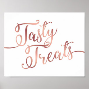 Chic Rose Gold TASTY TREATS Sign Print
