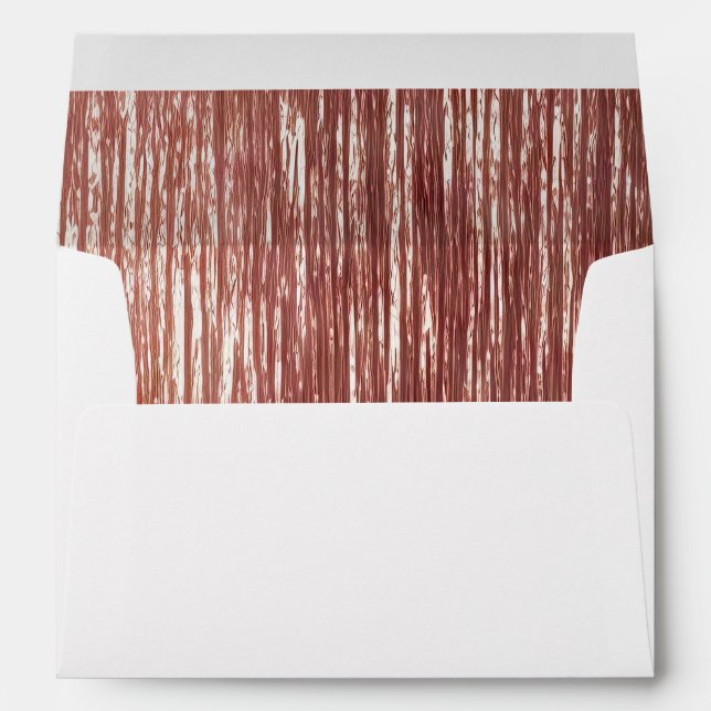 Chic Rose Gold Tinsel Stripes Envelope (Back (Bottom))