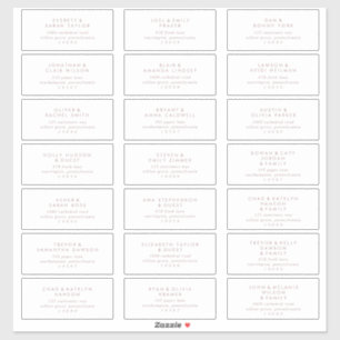 Chic Rose Gold Wedding Guest Address Labels