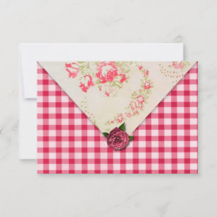 Chic Rose Wedding Reception RSVP Invitation