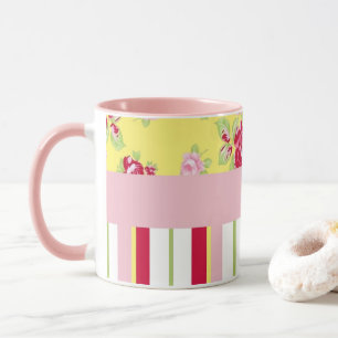 Chic Roses and Stripes Mug