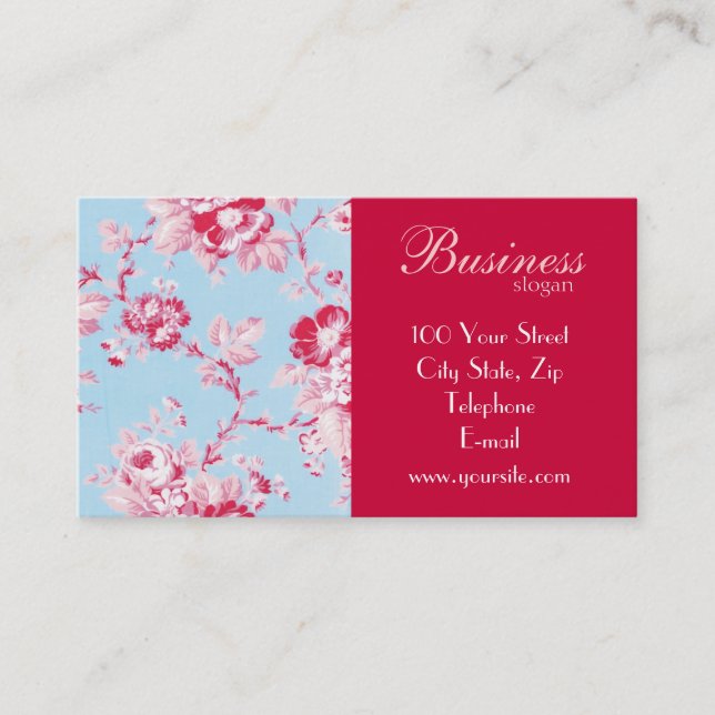 Chic Roses Business Card 3 (Front)