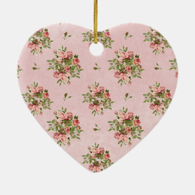 Chic Roses Ceramic Tree Decoration (Back)