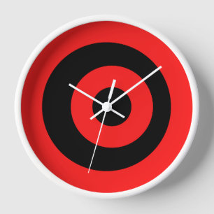 Chic Round Red Black Wall Clock