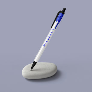 Chic Royal Blue Glitter Dripping Luxury Ink Pen