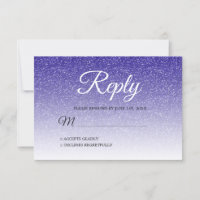 Chic Royal Blue Glitter Ombre RSVP