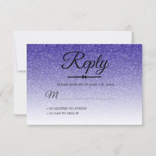 Chic Royal Blue Ombre Sweet 16 RSVP Invitation
