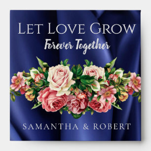 Chic Royal Navy Velvet Wedding Favour Flower Seeds Envelope