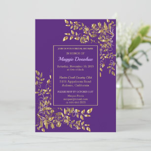Chic Royal Purple Bridal Shower Invitation