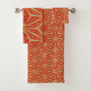 Chic Rust Batik Look 4Allen Bath Towel Set