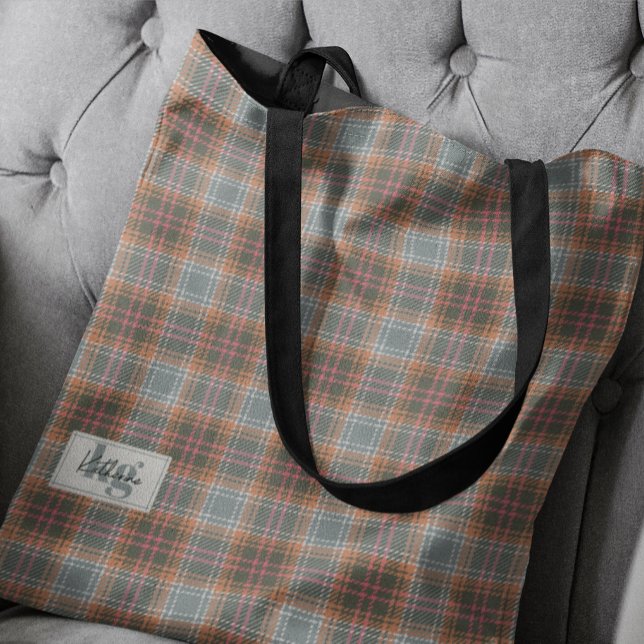 Chic Rust Colour Influenced Plaid Shoulder Tote Bag (Creator Uploaded)