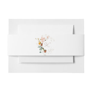 Chic Rustic Boho Wildflower Floral Garden Wedding Invitation Belly Band