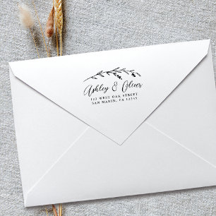 Chic Rustic Boho Wildflower Wedding Return Address Self-inking Stamp