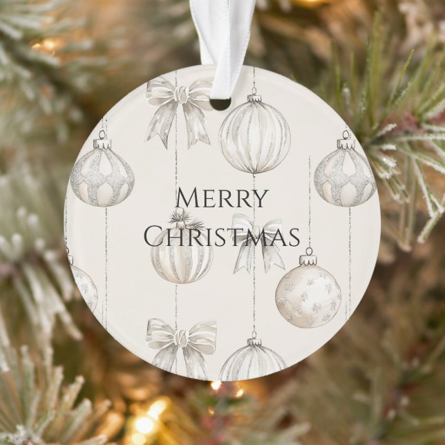 Chic Rustic Christmas Cream Ornaments (Tree)