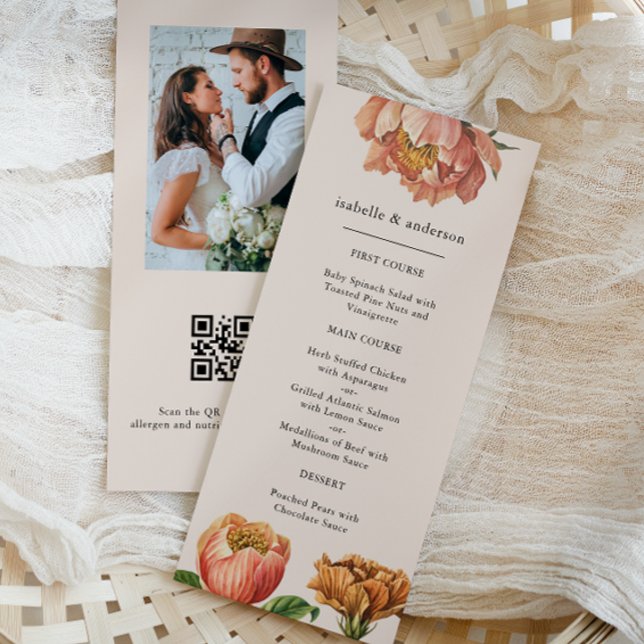 Chic Rustic Floral QR Code Photo Menu (Creator Uploaded)