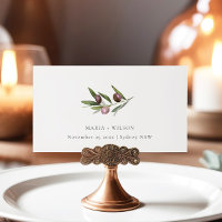 Chic Rustic Minimal Olive Branch Fauna Wedding