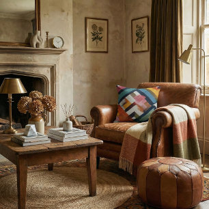 Chic rustic modern abstract throw pillows