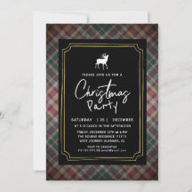 Chic Rustic Tartan Plaid Christmas Party