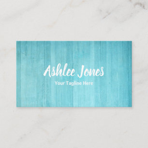 Chic Rustic Turquoise Wood Vintage Boutique Business Card