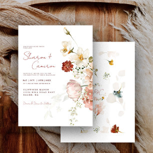 Chic Rustic Watercolor Boho Floral Garden Wedding