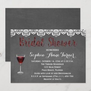 Chic Rustic Wine Tasting Bridal Shower Invite