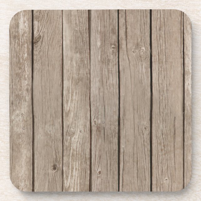 Chic Rustic Wood Coaster (Front)