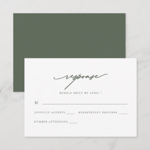 Chic Sage Calligraphy Wedding Rsvp Response