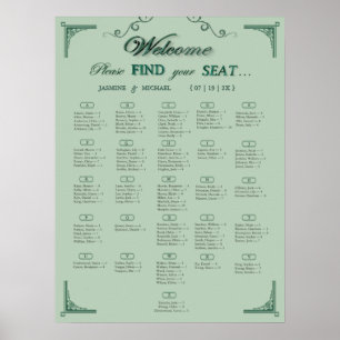 Chic Sage Eucalyptus Green Wedding Seating Chart  
