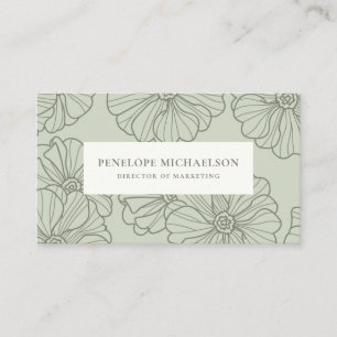 Chic Sage Floral Pattern Business Card