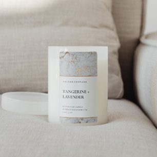 Chic Sage Gold Grey Marble Candle Product Label