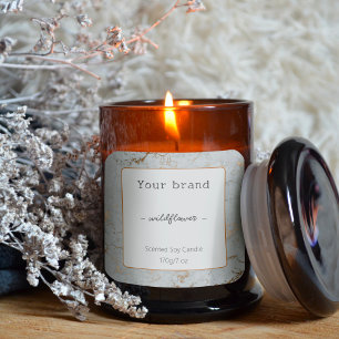 Chic Sage Gold Grey Marble Candle Product Label