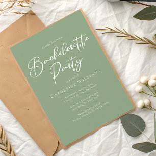 Chic Sage Green Bachelorette Party Invitation