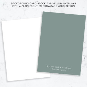 Chic Sage Green Background For Vellum Overlay Invitation