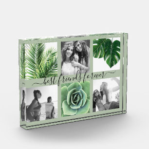 Chic sage green best friends forever photo collage