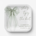 Chic Sage Green Bow Watercolor Bridal Shower