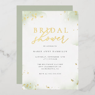 Chic Sage Green Gold Dust Bridal Shower