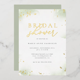 Chic Sage Green Gold Dust Bridal Shower