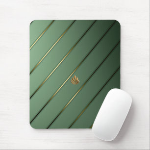 Chic Sage Green & Gold Mouse Mat