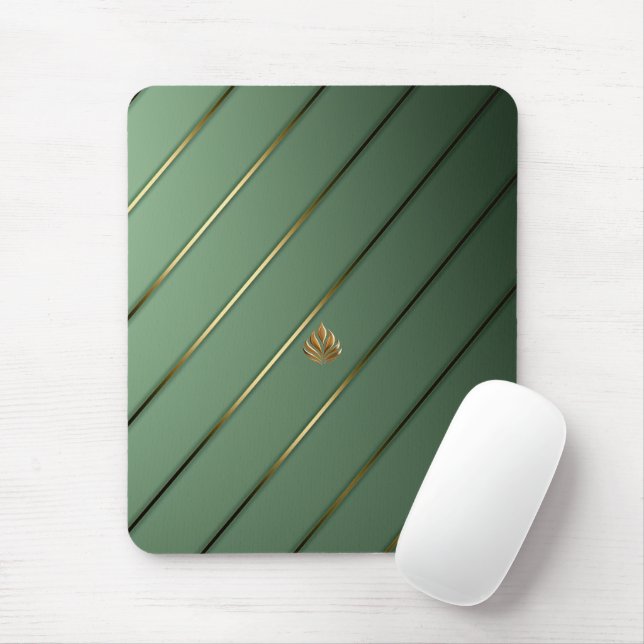 Chic Sage Green & Gold  Mouse Mat (With Mouse)