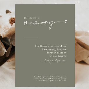 Chic Sage Green In Loving Memory Wedding Sign