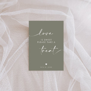 Chic Sage Green Love is Sweet Candy Wedding Sign 