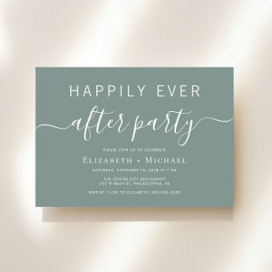 Chic Sage Green Wedding After Party Invitation