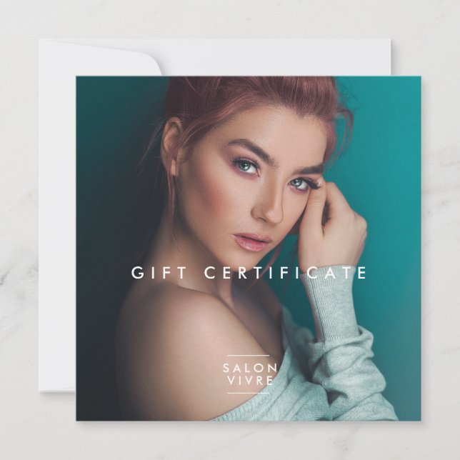 Chic Salon Gift Certificate Modern Flat Card (Front)