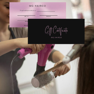 Chic Salon Metallic Pink Gift Certificate 